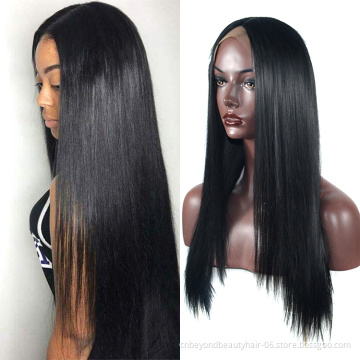 Synthetic Heat Resistant Long Straight Fiber Hair 13x6 lace front wig with baby hair Wigs for Women
